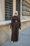 Women's Shawl Detailed Waist Tie Set Brown