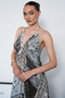 Long Oversized Dress with Halter Neck Detail and Backless Slit - 5