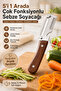 5 in 1 Multifunctional Vegetable Peeler Including Cutting, Peeling, Opening, Grating, Slicing Stainless Steel with Wooden Handle