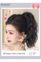 Wavy Ponytail Extensions Mini Claw Clip Natural Ponytail Wig with Drawstring Synthetic Hairpiece for Women Girls Party Hairstyle Daily Use(25cm,Natural Black) - 7