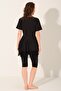 Zippered Half-Closed Hijab Swimsuit, Half-Sleeve Half-Closed Swimsuit with Tulle Flared Skirt - 5
