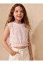 Girl's Cotton Tivil Crop Tshirt Powder - 3