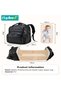 PU Baby Diaper Bag Backpack with Multifunction Diapers Changing Station, Baby Travel Backpack Bag with Toy Bar for Outdoor and Travel, Large Capacity Infant Gift, USB Port, 3 Toys - 7
