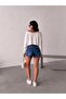 Mini Shorts with Embroidered Hearts on the Legs and Lacquered Details - 4