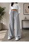 Double Black and Gray Wide Leg Sweatpants - the Season's Favorite Loose-Fit Design - 4