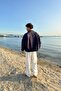 Thin Seasonal Navy Blue Linen Jacket - 4