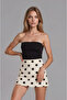 Women's Polka Dot Mini Skirt with Shorts - 4
