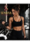 Sports String Strap Ribbed Women's Padded Bra - Removable Pads - Single Pack Black - 6
