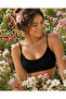 Sports String Strap Ribbed Women's Padded Bra - Removable Pads - Single Pack Black - 4