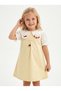Girl's Rabbit Collar Gilet Dress with Blouse 2-Piece Set - 5