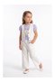 Girl's Lace Detailed Gabardine Vest and Pants Set (Ages 2-3-4-5)