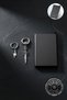 2 Steel Earrings and 1 Metal Mechanism Rfid Protected Automatic Card Holder Business Card Holder Set