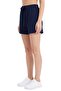 Premium - Tide Collection |   Navy Blue Lace-Up Wrinkled Textured Comfortable Cut Women's Shorts - 3