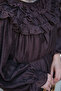 Women's Collar Ruffle Detailed Waist Tie Tunic Brown - 5