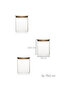 1-3 Bamboo Vacuum Lids Round Borosilicate Glass 3-Piece Jar Set Storage Container 750ml 10X12Cm - 5