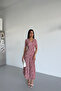 V-Neck Flowered Wrinkled Fabric Lycra Dress - 3