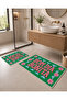 Green Pink Bon Dia Bonita Written Bath Mat Dot Base Velvet - 4
