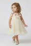 Special Occasion Dress with Tulip Detail in Ecru - 3