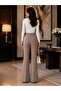 Spanish Style Pocketed Lycra Knitted Trousers Original Pattern Domestic Production - 2