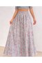 Women's Elastic Waist Satin Fabric Flared Skirt Length 90 cm - 2