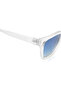 Polarized Sunglasses Clear Crystal Frame Blue Mirror Lens 51.4mm - P494BL9PV - 5