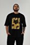 For the Sake of Cat Love 68 Front Cat Printed Black Oversize T-Shirt 100% Cotton Unisex Cat Lover Premium Design - 6