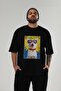 For the Love of Cats 56 Front Cat Printed Black Oversize T-Shirt 100% Cotton Unisex Cat Lover Premium Design - 6