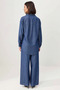 Women's Plus Size Flowy Denim Shirt and Pants Set 100% Lyocell Long Sleeve Relaxed Fit Casual - 5