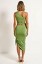 Women's Asymmetrical Collar One-Shoulder Cut Out Detailed Gathered Blouse Skirt Set XS Daily Casual Modern Stylish - 5
