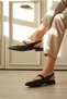 Women's Black Patent Leather 2cm Short Heeled Casual Shoes Tr23Ms03A - 6