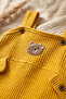 Teddy Sage Baby Boy Gofre Salopet and Teddy Bear Bodysuit 2-Piece Set with Socks as a Gift - Cotton Yellow Bahçı - 7
