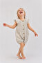 Ruffled Button Closure Linen Baby Romper