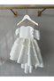 Shedress Girls' Ecru Layered Flounce Tulle Collar Evening Dress - 6