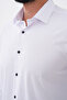 White Classic Collar Shirt with Black Buttons - 5