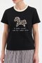 Women's 100% cotton t-shirt with applique horse embroidery detail on the front - 4