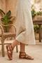 Fav Women's Faux Leather Caged Gladiator Sandals - Comfortable Sole Summer Shoes with Back Zipper - 3