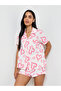 White Heart Print Buttoned Shirt and Shorts Set