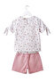 Girls Floral Pattern Shirt and Powder Shorts Set Summer Short Sleeve 2-Piece Set 6-7-8-9 Years Old - 2