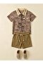 Boy's Summer Muslin Linen 2-Piece Top and Bottom Set - 2