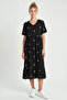Embroidered Long Summer Viscose Dress Lnt0039 Black - 3