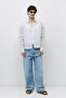 Boxy Fit Text Detailed Shirt White - 4