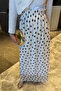 Cream Waist Elastic Polka Dot Chiffon Skirt - 3