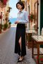Women's Maxi Skirt High Waist Slit A-Line Cut Flexible Knitted Fabric Casual Daily Modern Stylish Comfortable - 2