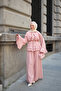 Women's Ruffled Ankle and Waist Set Pink - 2