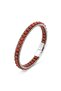 Red Jasper Natural Stone Wicker Chain Men's Steel Bracelet - 20 cm - 5