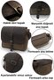 7503 Genuine Leather Brown Cover Waterproof Waxed Canvas 15” Laptop, School, Document Travel Bag - 3