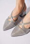 Gorlan Cross Strap Women's Heeled Shoes Platinum Glitter - 4