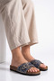 Women's Stoned Soft Single Buckle Orthopedic Slippers |   Non-Slip Sole, Summer, Dowry, Daily Slippers - 5