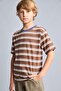 100% Cotton New Regular Fit Crew Neck Short Sleeve Brown T-Shirt for Boys H7906A826Hs - 3