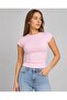 Women's Pink Short Sleeve Stretchy Fabric Daily Use Tshirt
